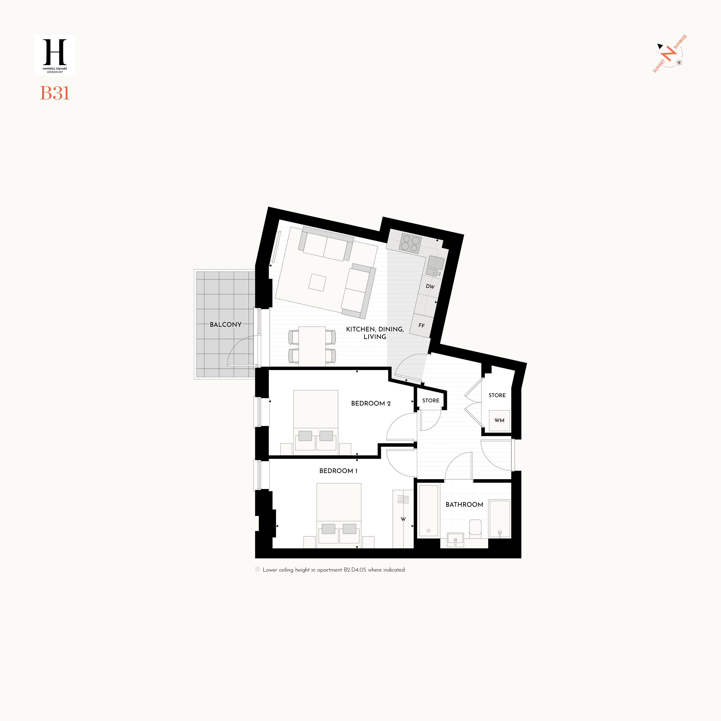 Floorplan for B.D1.05 at Hanwell Square, First